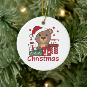 Bear Christmas Gift Winter Animals Bears Ceramic Tree Decoration