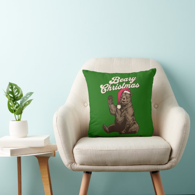 Bear Christmas, Grizzly Bear Cushion (Chair)