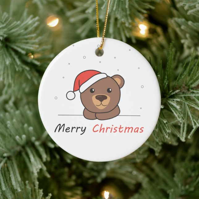 Bear Christmas Snow Winter Animals Bears Ceramic Tree Decoration (Tree)