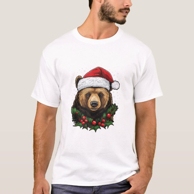 Bear Christmas Tree Light T-Shirt (Front)