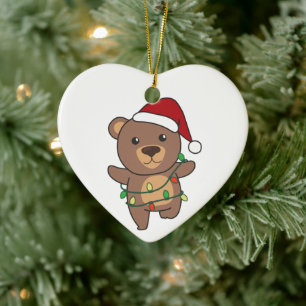 Bear Christmas Winter Animals Bears Ceramic Orname Tree Decoration
