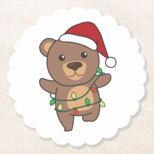 Bear Christmas Winter Animals Bears Paper Coaster