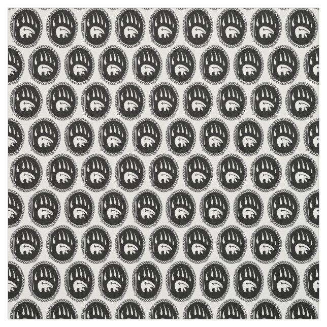 Bear Claw Fabric Tribal Bear Art Fabric (Swatch)