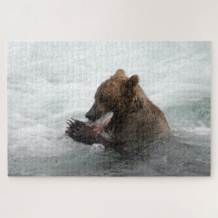Bear closeup, Brooks Falls Alaska  Jigsaw Puzzle