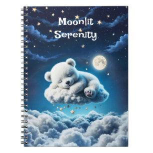 Bear clouds sleeping moon animal dream notebook