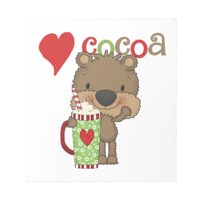 Bear Cocoa Love Holiday Notepad (Front)