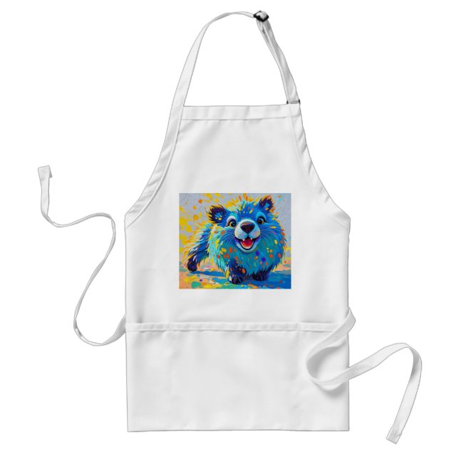 Bear Colourful abstract animal art design Standard Apron (Front)