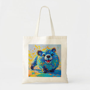Bear Colourful abstract animal art design Tote Bag