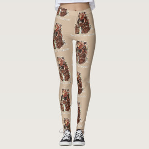 Bear Contemplates Hibernation Leggings