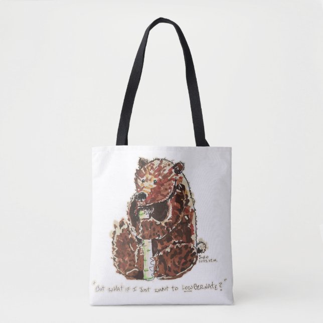 Bear Contemplates Hibernation Tote Bag (Front)
