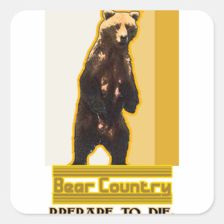 Bear Country Square Sticker