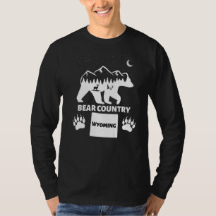 Bear Country Wyoming Grizzly Bear With Deer Mounta T-Shirt