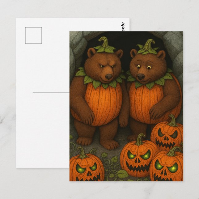 Bear Couple Costumes Postcard (Front/Back)