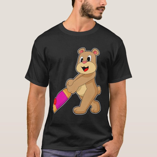 Bear Cricket Cricket bat T-Shirt (Front)