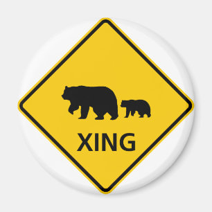 Bear Crossing Highway Sign Magnet