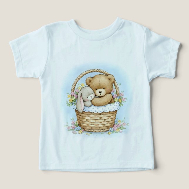  Bear Cub and Rabbit in a Woven Basket (Design Front)