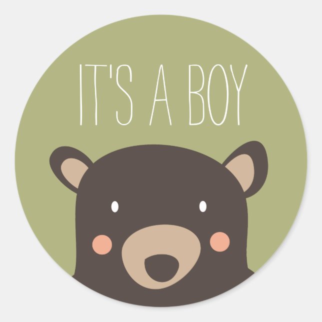 Bear Cub Classic Round Sticker (Front)