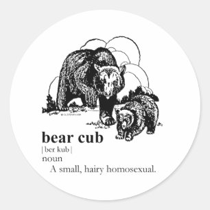 BEAR CUB CLASSIC ROUND STICKER