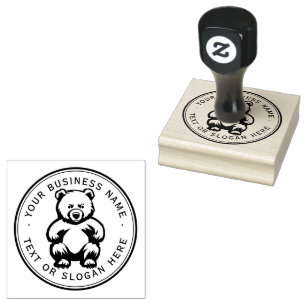 bear Custom Business Logo Large Rubber Stamp
