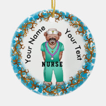 Bear custom Nurse Ornament