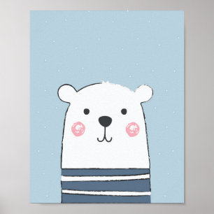 Bear Cute Cartoon Kids Baby Artwork Poster