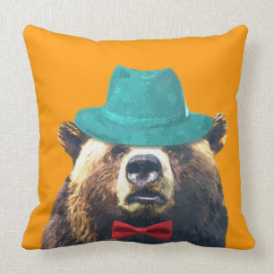 Bear cute funny woodland animal nursery kid room cushion