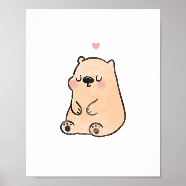 Bear cute nursery art poster (Front)