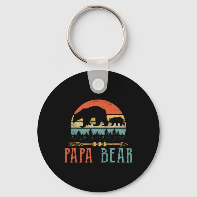 Bear Daddy Funny Mens Fathers Day Gift-idea  Key Ring (Front)
