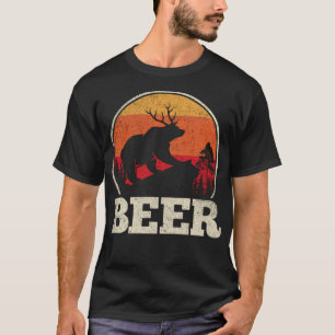 Bear Deer Antlers Funny Craft Beer Retro Graphic G T-Shirt