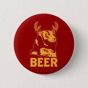 Bear + Deer = Beer 6 Cm Round Badge