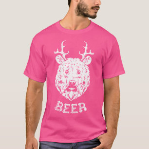 Bear Deer Beer Funny Drinking Hunting Camping Dad T-Shirt