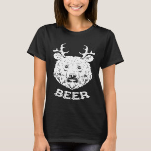 Bear Deer Beer Funny Drinking Hunting Camping Dad T-Shirt