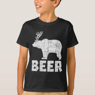Bear Deer Beer Funny Drinking Hunting Camping Dad T-Shirt