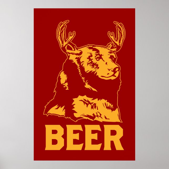 Bear + Deer = Beer Poster (Front)