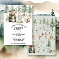 Bear Deer Forest Woodland Cute Animals Birthday
