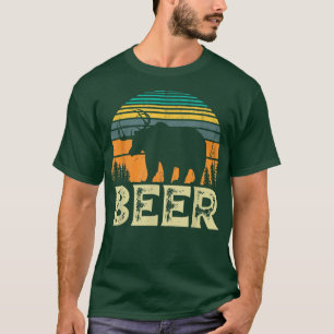 Bear Deer Funny Beer Retro Vintage 198 T-Shirt