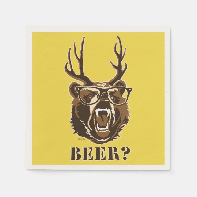 Bear, Deer or Beer Napkin (Front)