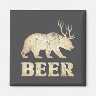 Bear Deer Vintage Beer  Magnet