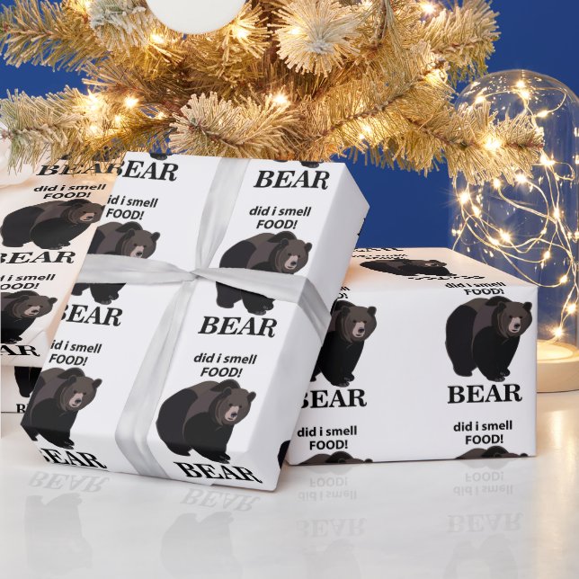 Bear Did I Smell Food Funny Bear Wrapping Paper (Holidays)