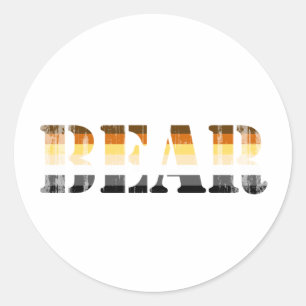 BEAR distressed Classic Round Sticker