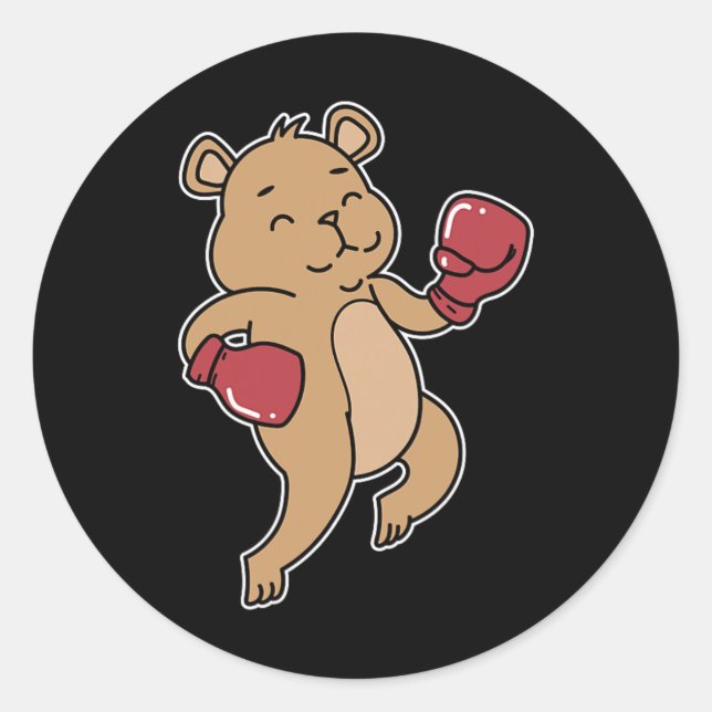 Bear Does Boxing  Classic Round Sticker (Front)