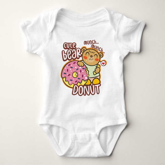 Bear doughnut baby bodysuit (Front)