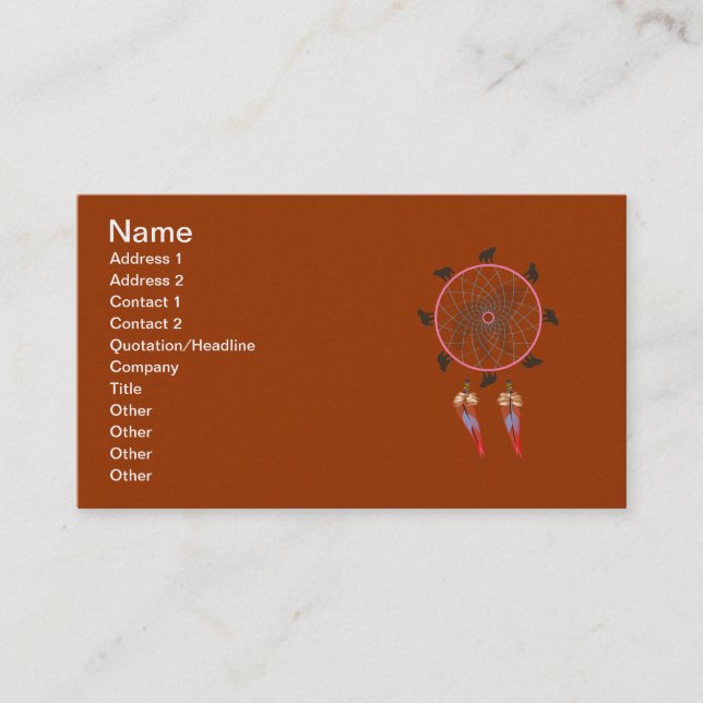 Bear Dream Catcher Business Card (Front)