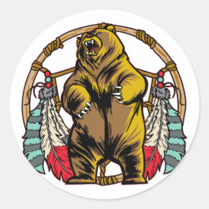 Bear Dreamcatcher Classic Round Sticker