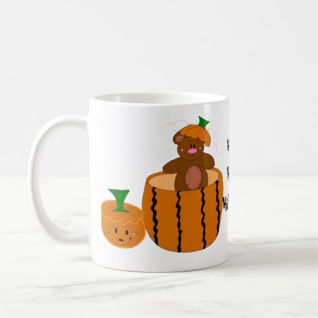 Bear Dressed as a Pumpkin Coffee Mug (Left)
