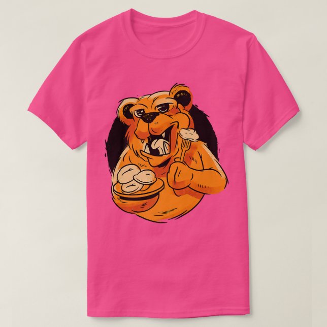 Bear eating dumpling Premium  T-Shirt (Design Front)
