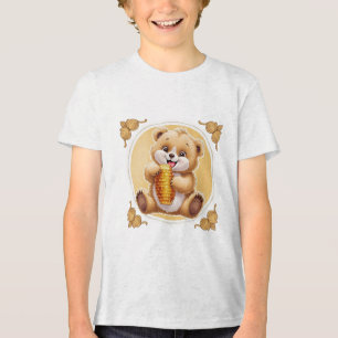 bear eating honey Tri-Blend shirt