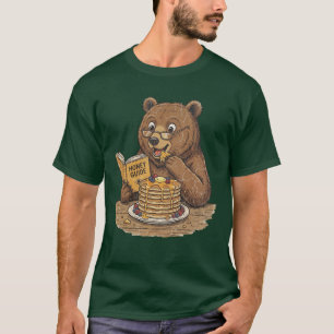 Bear Eating Pancakes Honey Guide T-Shirt