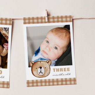 Bear Editable Monthly Photo Banner Card