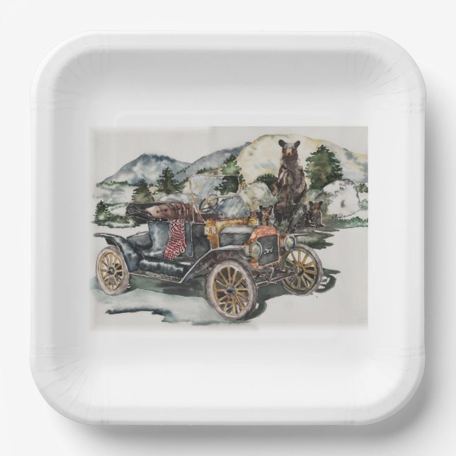 Bear Express Paper Plate (Front)